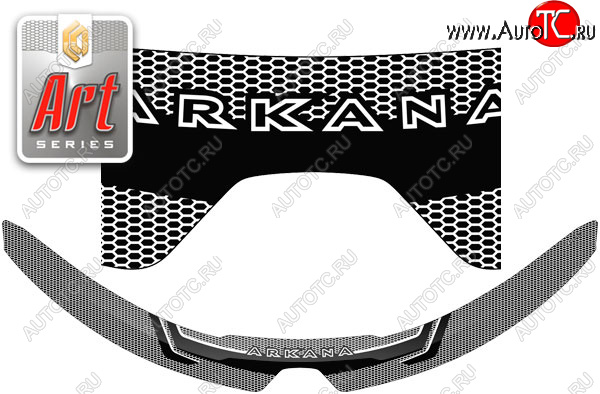2 399 р. Дефлектор капота CA-Plastic  Renault Arkana (2019-2025) (серия ART графит)  с доставкой в г. Майкоп