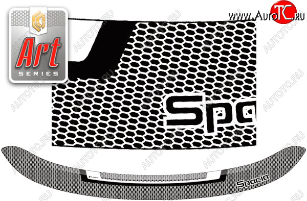2 159 р. Дефлектор капота CA-Plastic  Suzuki Spacia Custom  MK53 (2017-2025) (серия ART графит)  с доставкой в г. Майкоп