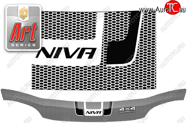 2 399 р. Дефлектор капота CA-Plastic  Chevrolet Niva  2123 (2009-2020) рестайлинг (Серия Art серебро)  с доставкой в г. Майкоп