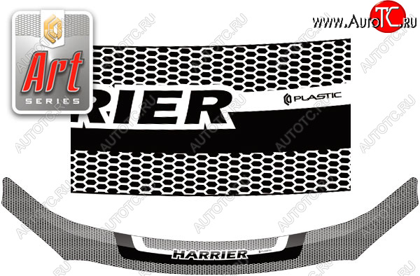 2 299 р. Дефлектор капота (AVU65W, ZSU60W, ZSU65W) CA-Plastic  Toyota Harrier  XU60 (2013-2020) дорестайлинг, рестайлинг (Серия Art серебро)  с доставкой в г. Майкоп