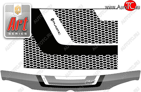 2 199 р. Дефлектор капота (левый руль) CA-Plastic  Volkswagen Golf  4 (1997-2003) (Серия Art серебро)  с доставкой в г. Майкоп