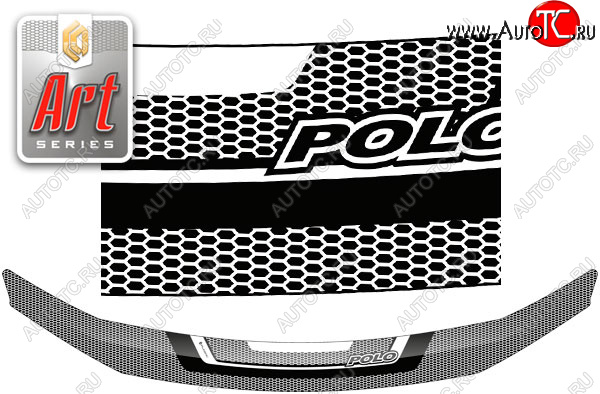 2 199 р. Дефлектор капота (рынок России) CA-Plastic  Volkswagen Polo  Mk6 (2020-2022) лифтбек (Серия Art серебро)  с доставкой в г. Майкоп