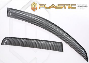 3 599 р. Ветровики дверей Шелкография карбон серебро CA Plastic на JAC N-56  2015–н.в.   с доставкой в г. Майкоп. Увеличить фотографию 1