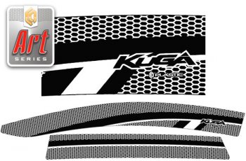 3 099 р. Ветровики дверей Серия Art серебро CA Plastic на Ford Kuga  2008-2012  с доставкой в г. Майкоп. Увеличить фотографию 1