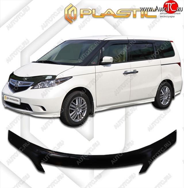 3 399 р. Дефлектор капота (exclusive) Classic черный CA Plastic на Honda Elysion  2004-2006  с доставкой в г. Майкоп