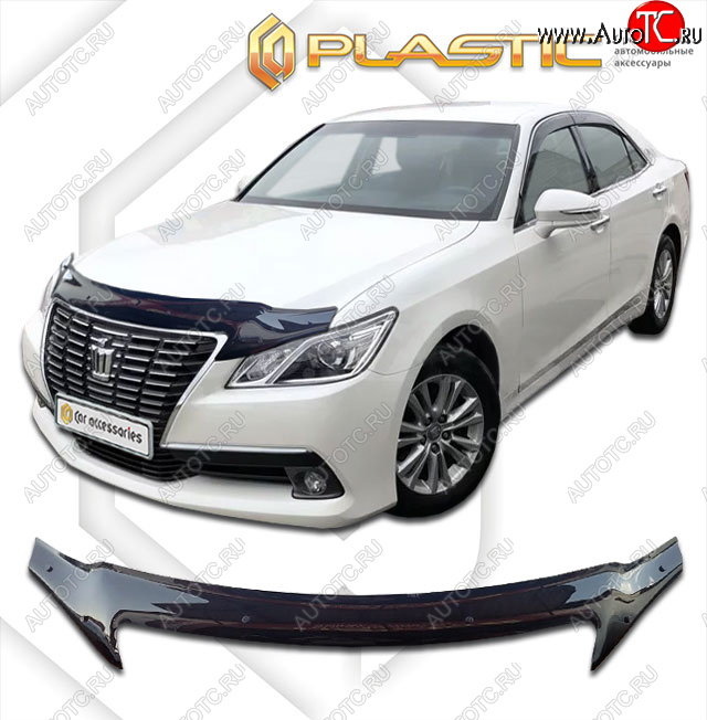 3 199 р. Дефлектор капота (exclusive) Classic черный CA Plastic на Toyota  Crown Royal Saloon 2012-2015  с доставкой в г. Майкоп