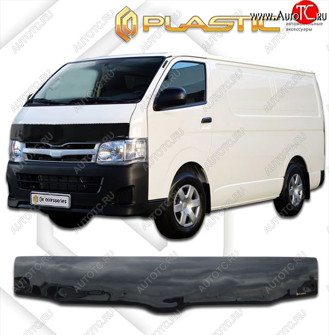 3 399 р. Дефлектор капота (exclusive) Classic черный CA Plastic на Toyota Hiace Правый Руль 2004–н.в.   с доставкой в г. Майкоп