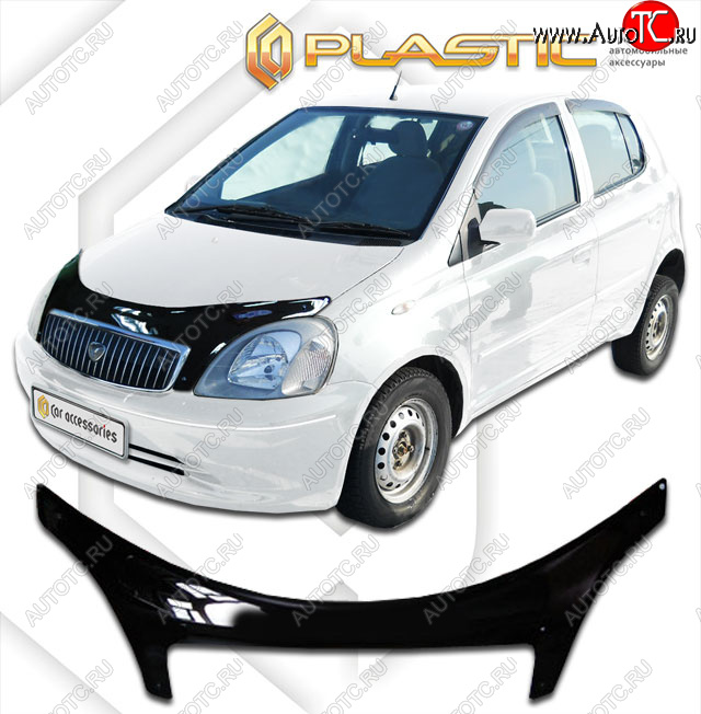 3 399 р. Дефлектор капота (exclusive) Classic черный CA Plastic на Toyota Vitz Clavia 1999-2003  с доставкой в г. Майкоп