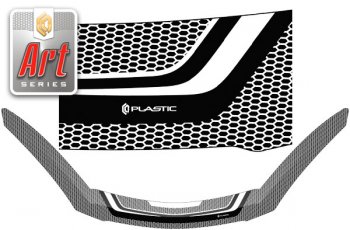 3 399 р. Дефлектор капота (exclusive) Серия Art серебро CA Plastic на Mazda Demio  2007-2014  с доставкой в г. Майкоп. Увеличить фотографию 1