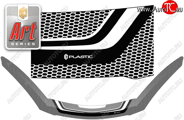 3 399 р. Дефлектор капота (exclusive) Серия Art серебро CA Plastic на Mazda Demio  2007-2014  с доставкой в г. Майкоп