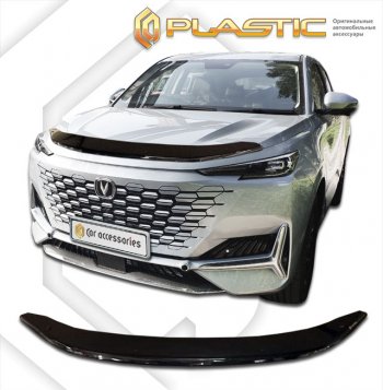 1 999 р. Дефлектор капота CA-Plastic Changan UNI-K (2020-2025) (серия Сlassic черный, без надписи)  с доставкой в г. Майкоп. Увеличить фотографию 2