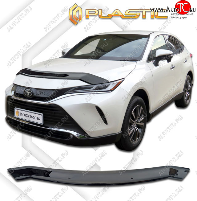 1 999 р. Дефлектор капота CA-Plastic Toyota Harrier XU80 (2020-2025) (classic черный, без надписи)  с доставкой в г. Майкоп