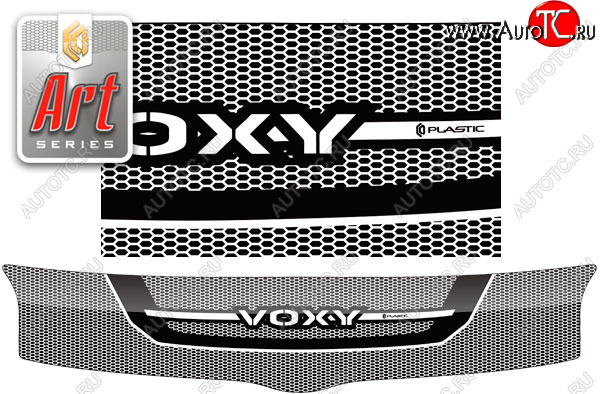 2 299 р. Дефлектор капота CA-Plastic  Toyota Voxy  минивэн (2007-2010) R70 дорестайлинг (Серия Art белая)  с доставкой в г. Майкоп