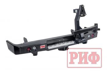 100 649 р. Бампер РИФ силовой задний Toyota Land Cruiser 78 2007+ с квадратом под фаркоп, калиткой и фонарями РИФ rif078-21125  с доставкой в г. Майкоп. Увеличить фотографию 1