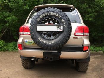 93 329 р. Калитка РИФ с фаркопом в штатный бампер Toyota Land Cruiser 200 2008-2015 под нештатное колесо, с подсветкой номера РИФ rif200-80000  с доставкой в г. Майкоп. Увеличить фотографию 4
