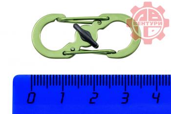 80 р. Карабин s-образный с блокировкой 36мм (green) CORD crd.s.b.36.gr  с доставкой в г. Майкоп. Увеличить фотографию 2
