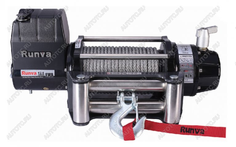 78 869 р. Лебёдка автомобильная электрическая 12V Runva 12500 lbs 5670 кг влагозащищенная, стальной трос RUNVA ewb12500u  с доставкой в г. Майкоп