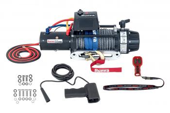 117 399 р. Лебёдка автомобильная электрическая 12V Runva 12500 lbs 5670 кг (влагозащищенная) синтетический трос RUNVA ewb12500ssr  с доставкой в г. Майкоп. Увеличить фотографию 2
