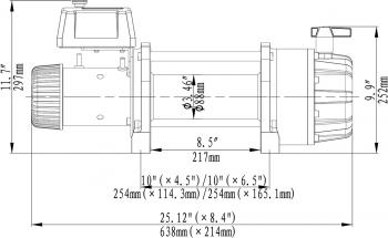 146 359 р. Лебёдка автомобильная электрическая 12V Runva 20000 lbs влагозащищенная, стальной трос RUNVA ewb20000u  с доставкой в г. Майкоп. Увеличить фотографию 4