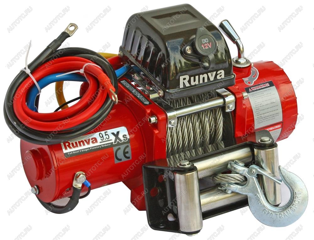 55 369 р. Лебёдка автомобильная электрическая 12V Runva 9500 lbs 4350 кг короткий барабан RUNVA 9.5xs  с доставкой в г. Майкоп