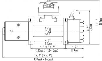55 369 р. Лебёдка автомобильная электрическая 12V Runva 9500 lbs 4350 кг короткий барабан RUNVA 9.5xs  с доставкой в г. Майкоп. Увеличить фотографию 2