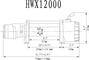 82 289 р. Лебёдка гидравлическая Runva 12000 lbs 5443 кг RUNVA hwx12000a  с доставкой в г. Майкоп. Увеличить фотографию 2
