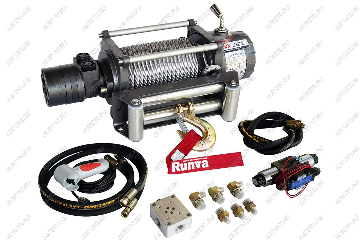 82 289 р. Лебёдка гидравлическая Runva 12000 lbs 5443 кг RUNVA hwx12000a  с доставкой в г. Майкоп