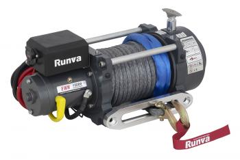 100 379 р. Лебёдка электрическая (индустр.) 24V Runva 15000 lbs 6800 кг синтетический трос RUNVA ewn15000usr24v  с доставкой в г. Майкоп. Увеличить фотографию 1