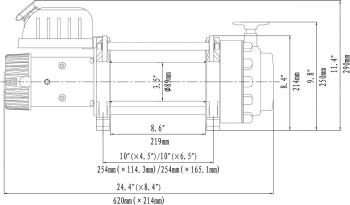 87 609 р. Лебёдка электрическая (индустр.) 24V Runva 17500 lbs 7960 кг RUNVA ewn17500u24v  с доставкой в г. Майкоп. Увеличить фотографию 4