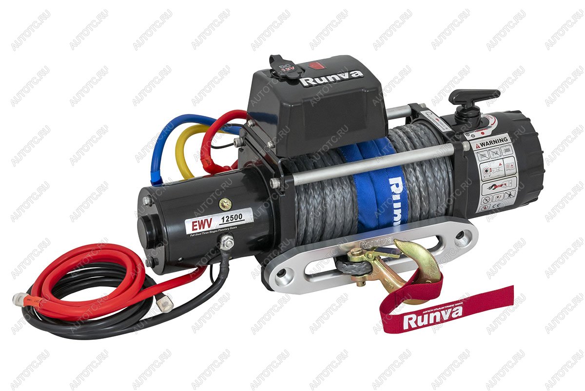93 859 р. Лебёдка электрическая 12V Runva 12500 lbs 5670 кг (синтетический трос) RUNVA ewv12500ssr  с доставкой в г. Майкоп