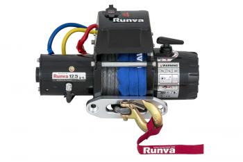 61 649 р. Лебёдка электрическая 12V Runva 12500 lbs 5670 кг короткий барабан, синтетический трос RUNVA 12.5xssr  с доставкой в г. Майкоп. Увеличить фотографию 3