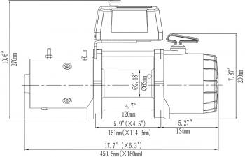 63 319 р. Лебёдка электрическая 12V Runva 12500 lbs 5670 кг короткий барабан, стальной трос RUNVA 12.5xs  с доставкой в г. Майкоп. Увеличить фотографию 8