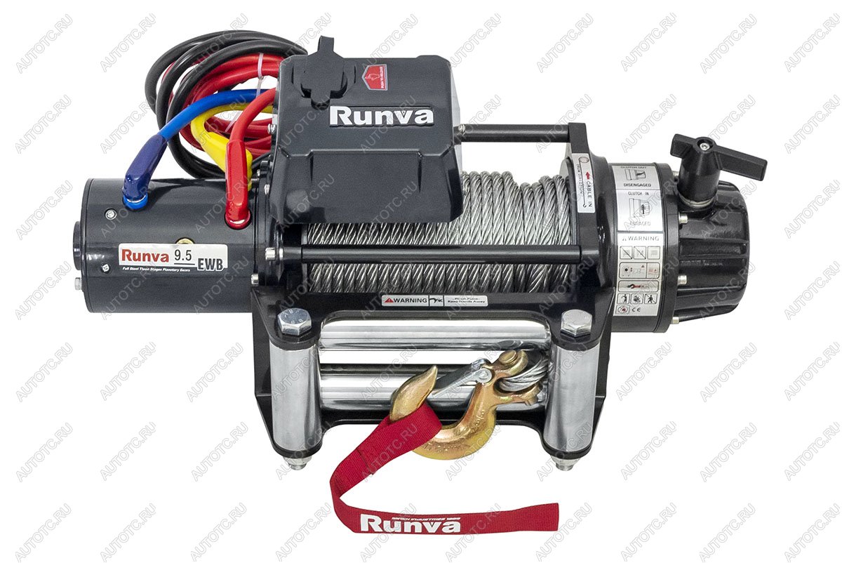 62 249 р. Лебёдка электрическая 24V Runva 9500 lbs 4350 кг влагозащищенная, стальной трос RUNVA ewb9500s24v  с доставкой в г. Майкоп