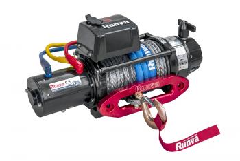 63 889 р. Лебёдка электрическая 24V Runva 9500 lbs 4350 кг влагозащищенная, синтетический трос RUNVA ewb9500ssr24v  с доставкой в г. Майкоп. Увеличить фотографию 1