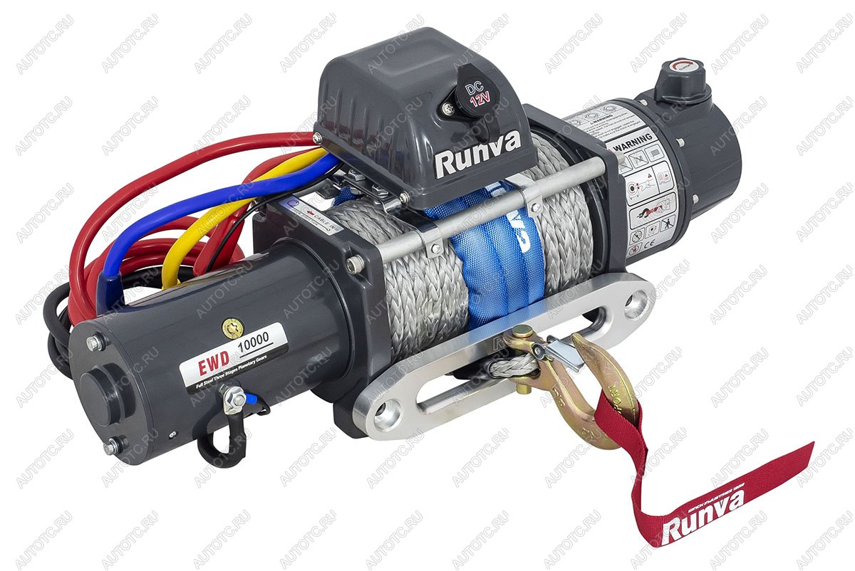 64 169 р. Лебёдка электрическая двухскоростная 12V Runva 10000 lbs 4500 кг (синтетический трос) RUNVA ewd10000ssr  с доставкой в г. Майкоп