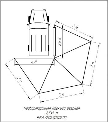 33 499 р. Маркиза автомобильная РИФ веерная 2.5х3,0 м (правая) РИФ rifavf063030602  с доставкой в г. Майкоп. Увеличить фотографию 20