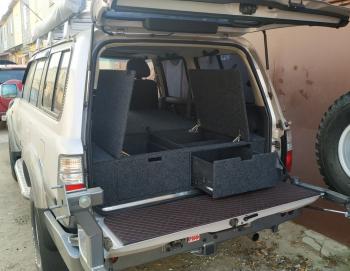 26 999 р. Органайзер в багажник для Toyota Land Cruiser 80 (2 выдвижных ящика+спальник) РФ 080-003  с доставкой в г. Майкоп. Увеличить фотографию 1