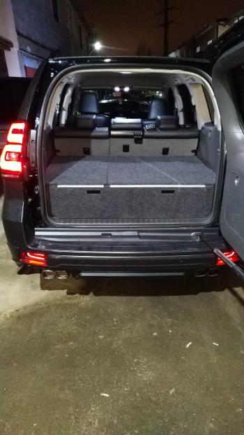 24 999 р. Органайзер в багажник для Toyota Land Cruiser Prado 150 (2 выдв.ящика+спальник) дорестайлинг РФ 150-003  с доставкой в г. Майкоп. Увеличить фотографию 2