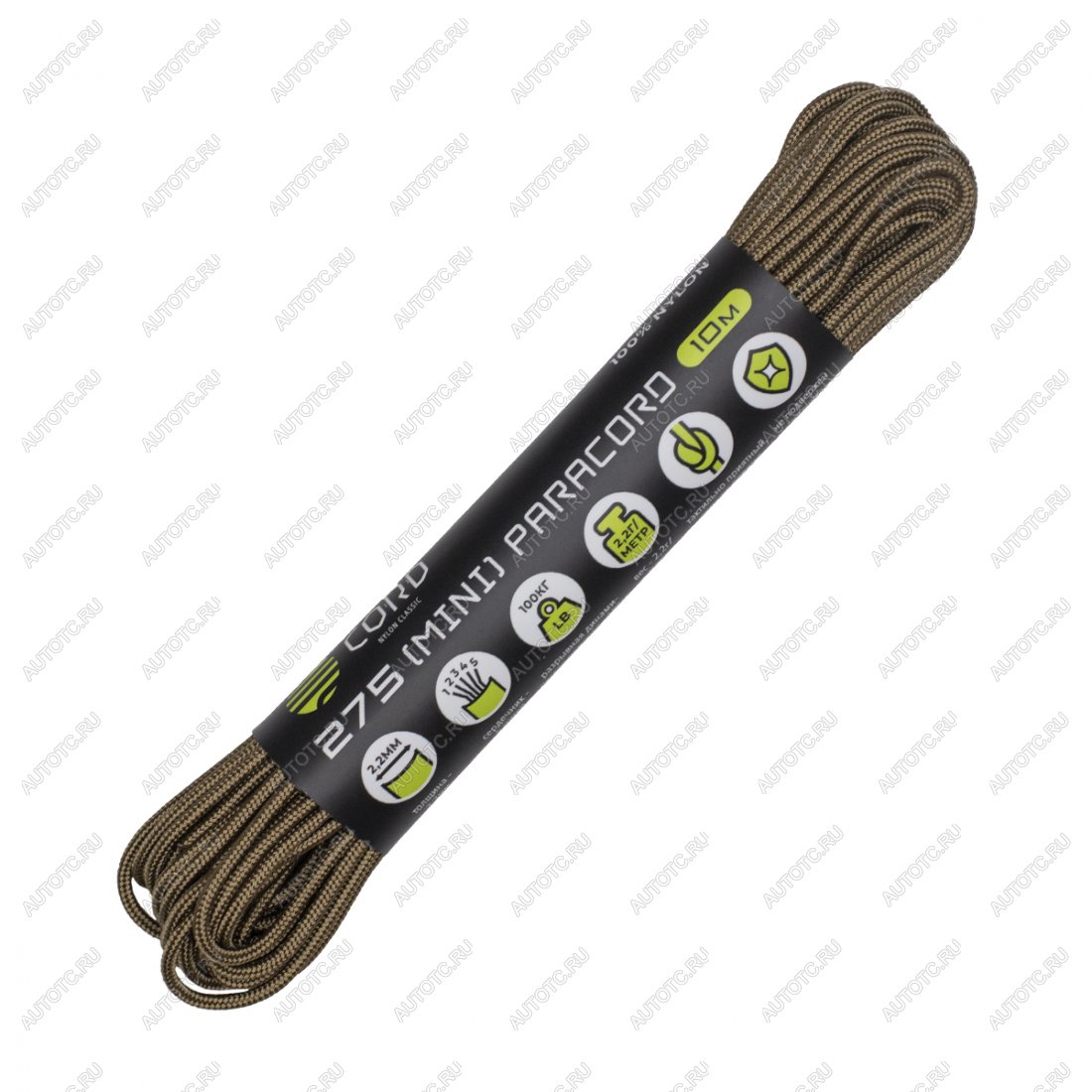 219 р. Паракорд 275 (мини) CORD nylon 10м (coyote) CORD 275.n10.cyt  с доставкой в г. Майкоп