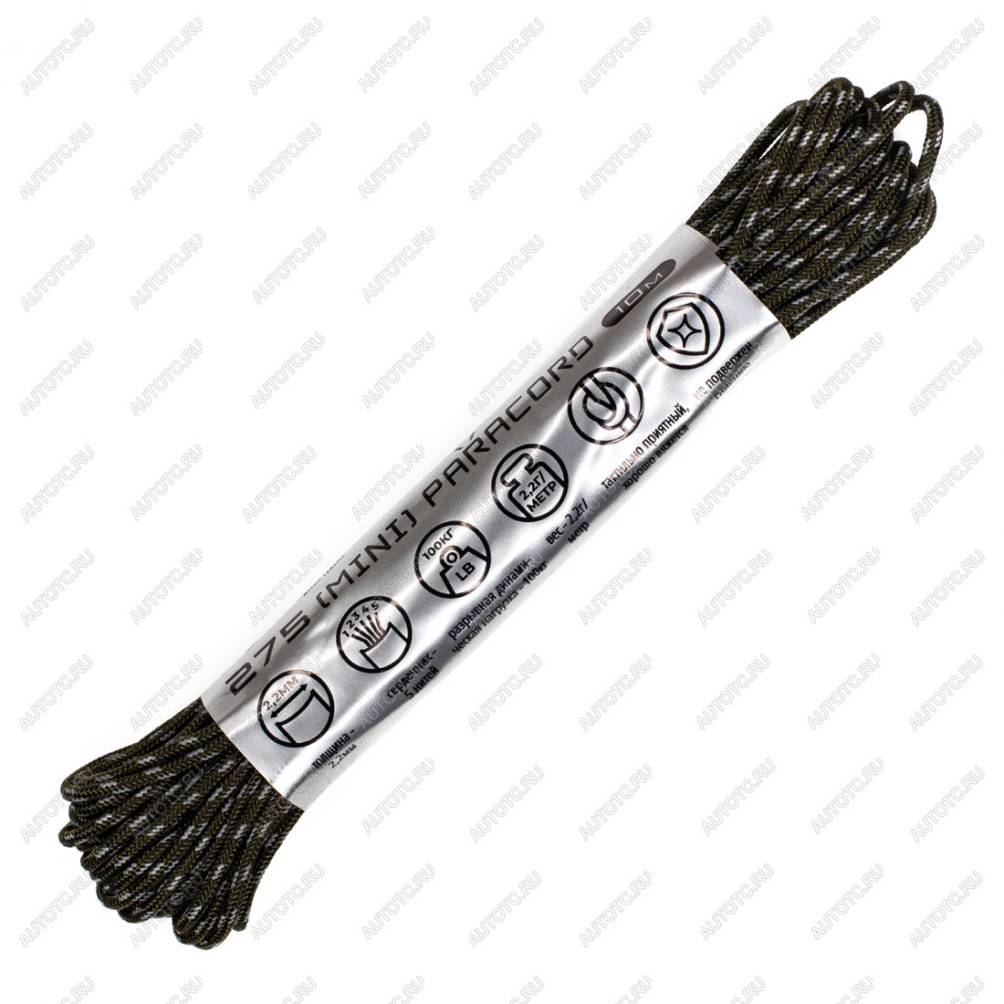 329 р. Паракорд 275 (мини) CORD nylon 10м световозвращающий (army green) CORD 275.n10.lm.a.gr  с доставкой в г. Майкоп