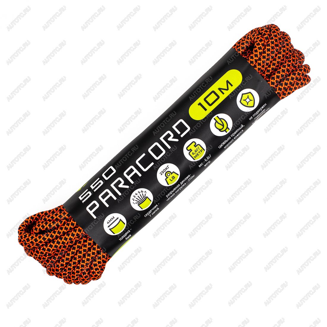 259 р. Паракорд 550 CORD nylon 10м (neon orange snake) CORD 550.n10.n.or.sn  с доставкой в г. Майкоп