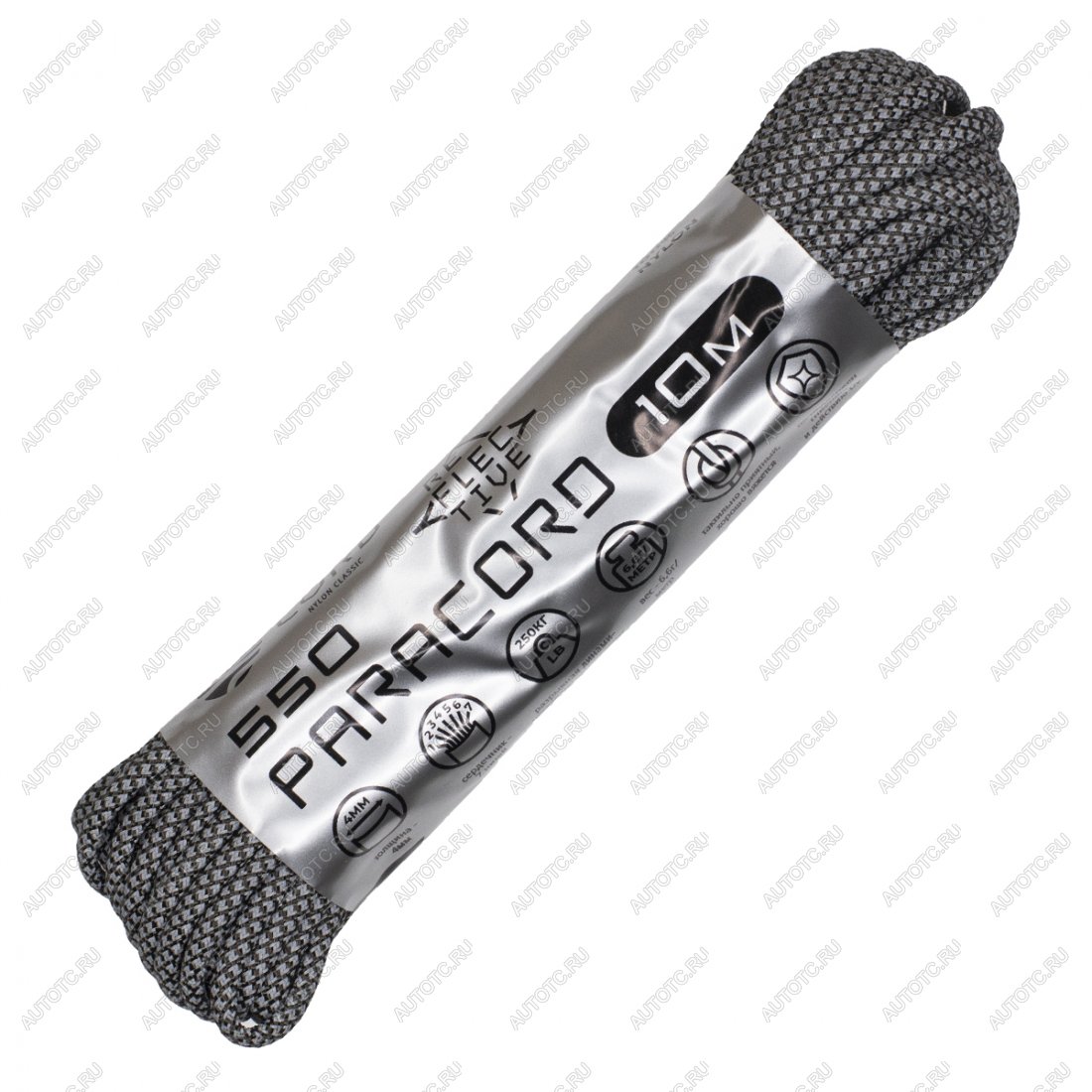 539 р. Паракорд 550 CORD nylon 10м SuperReflective (black snake) CORD 550.n10.lm.b.snk  с доставкой в г. Майкоп