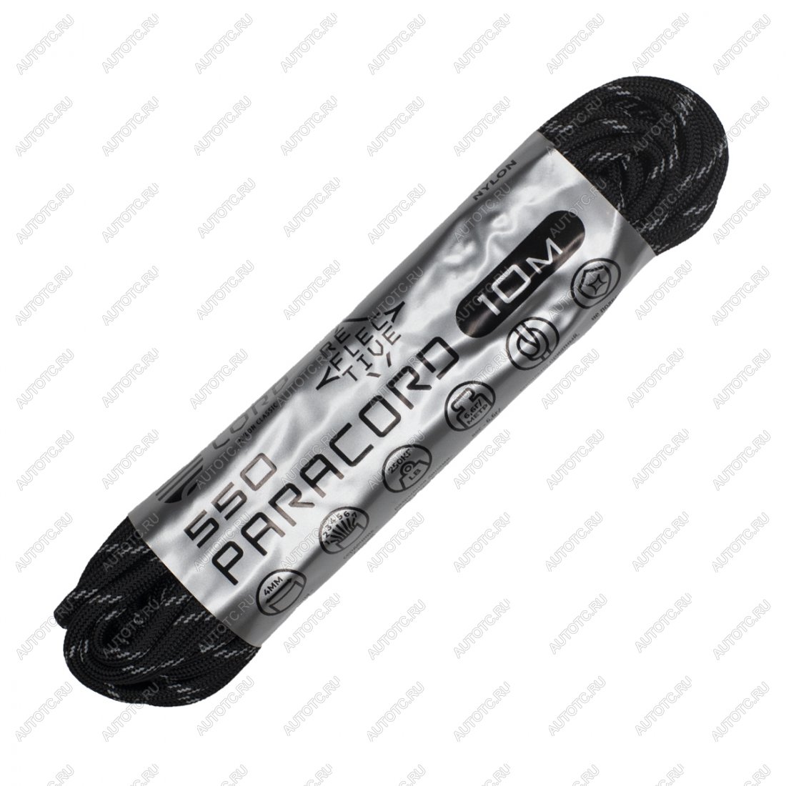 379 р. Паракорд 550 CORD nylon 10м световозвращающий (black) CORD 550.n10.lm.b  с доставкой в г. Майкоп