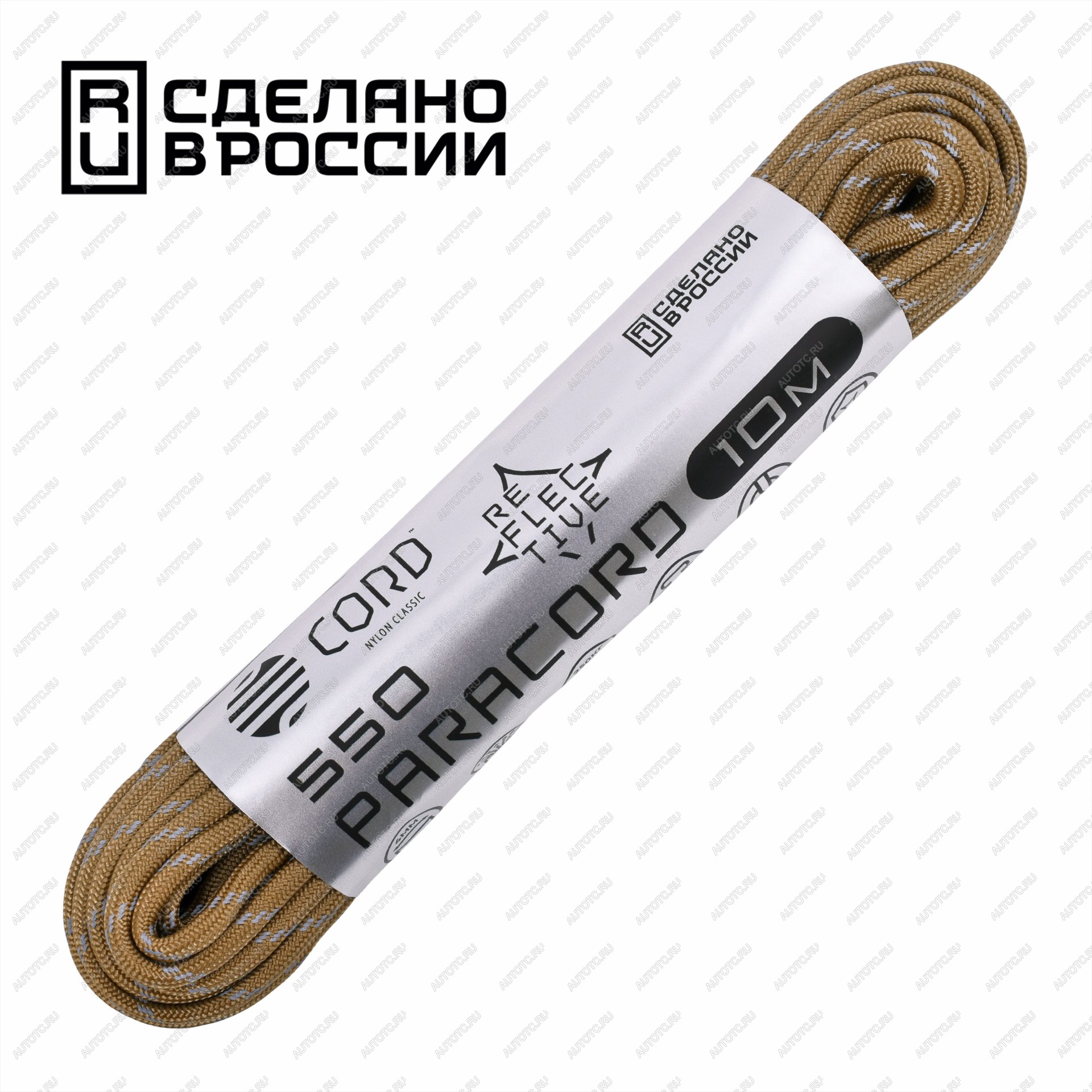 389 р. Паракорд 550 CORD nylon 10м световозвращающий (coyote) CORD 550.n10.lm.cyt  с доставкой в г. Майкоп