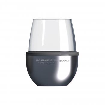 2 379 р. Термобокал для вина WINE KUZIE 440 мл, серебряный ASOBU stl24.11-silver  с доставкой в г. Майкоп. Увеличить фотографию 1