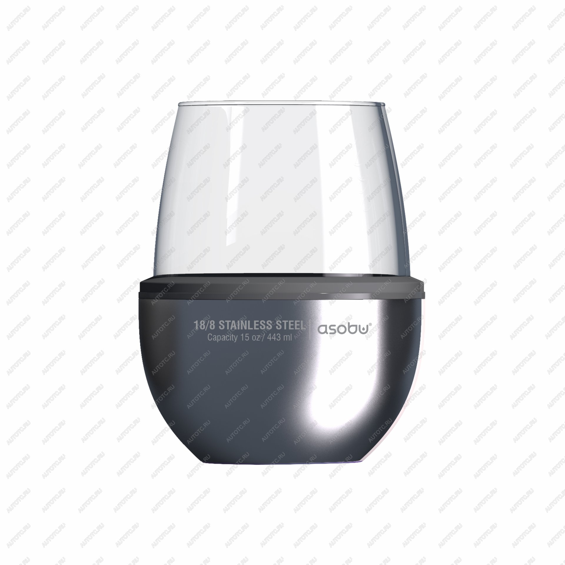 2 379 р. Термобокал для вина WINE KUZIE 440 мл, серебряный ASOBU stl24.11-silver  с доставкой в г. Майкоп