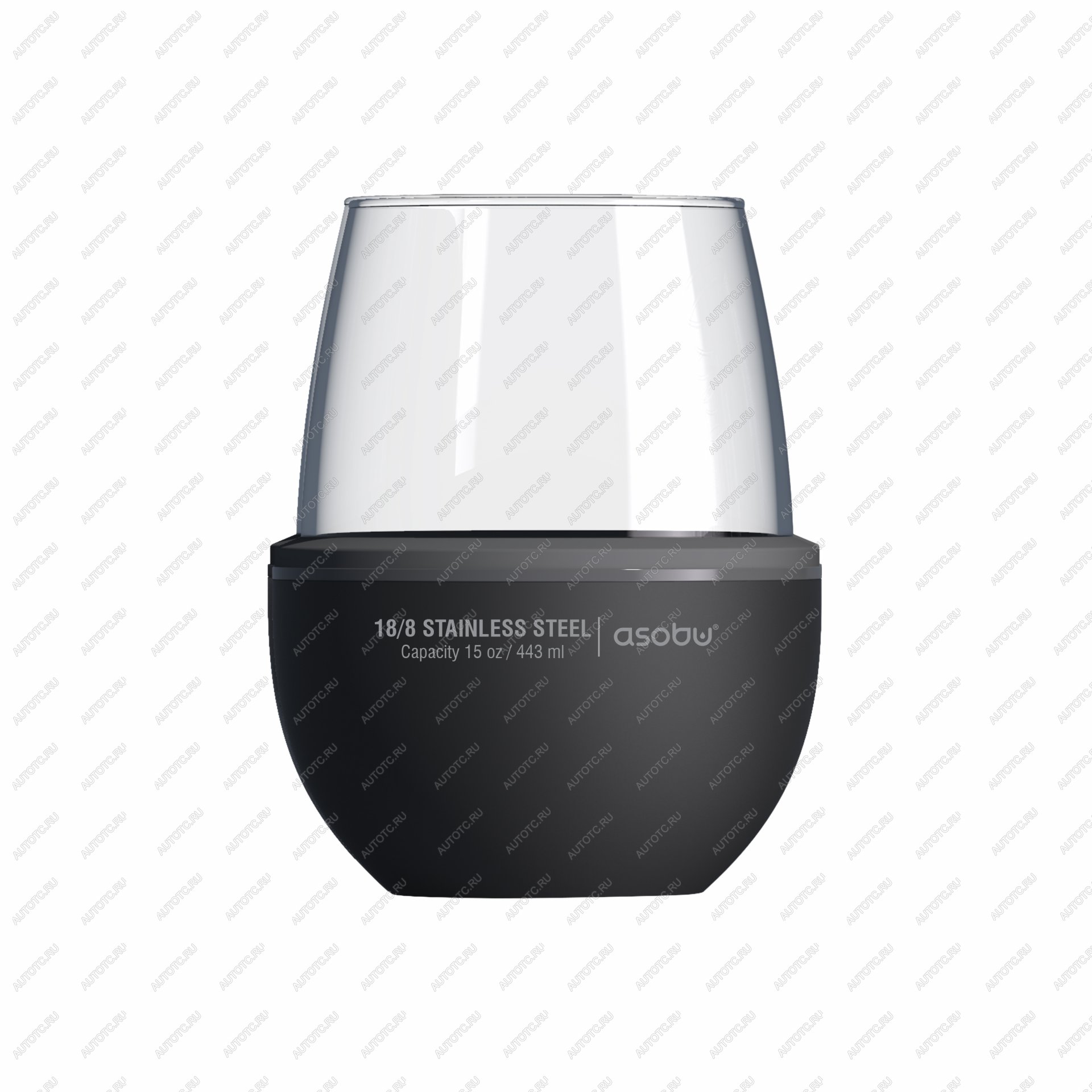 2 159 р. Термобокал для вина WINE KUZIE 440 мл, черный ASOBU stl24.06-black  с доставкой в г. Майкоп