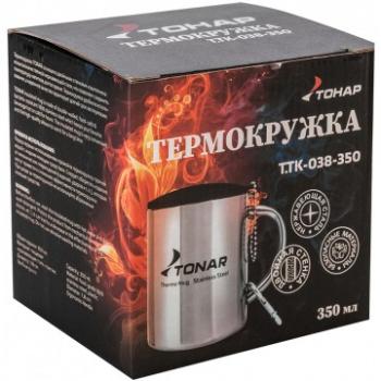 779 р. Термокружка ТОНАР 350ML металлическая, с пластиковой крышкой+карабин ТОНАР t.tk-038-350  с доставкой в г. Майкоп. Увеличить фотографию 2