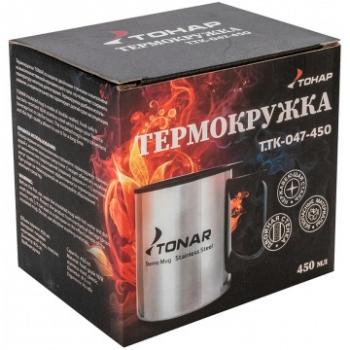 669 р. Термокружка ТОНАР 450ML с пластиковой крышкой ТОНАР t.tk-047-450  с доставкой в г. Майкоп. Увеличить фотографию 5