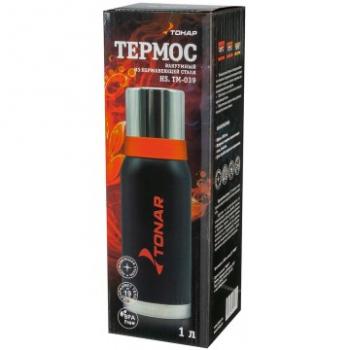 2 309 р. Термос ТОНАР 1000 мл. Черный (2 крышки-кружки) ТОНАР hs.tm-039  с доставкой в г. Майкоп. Увеличить фотографию 3